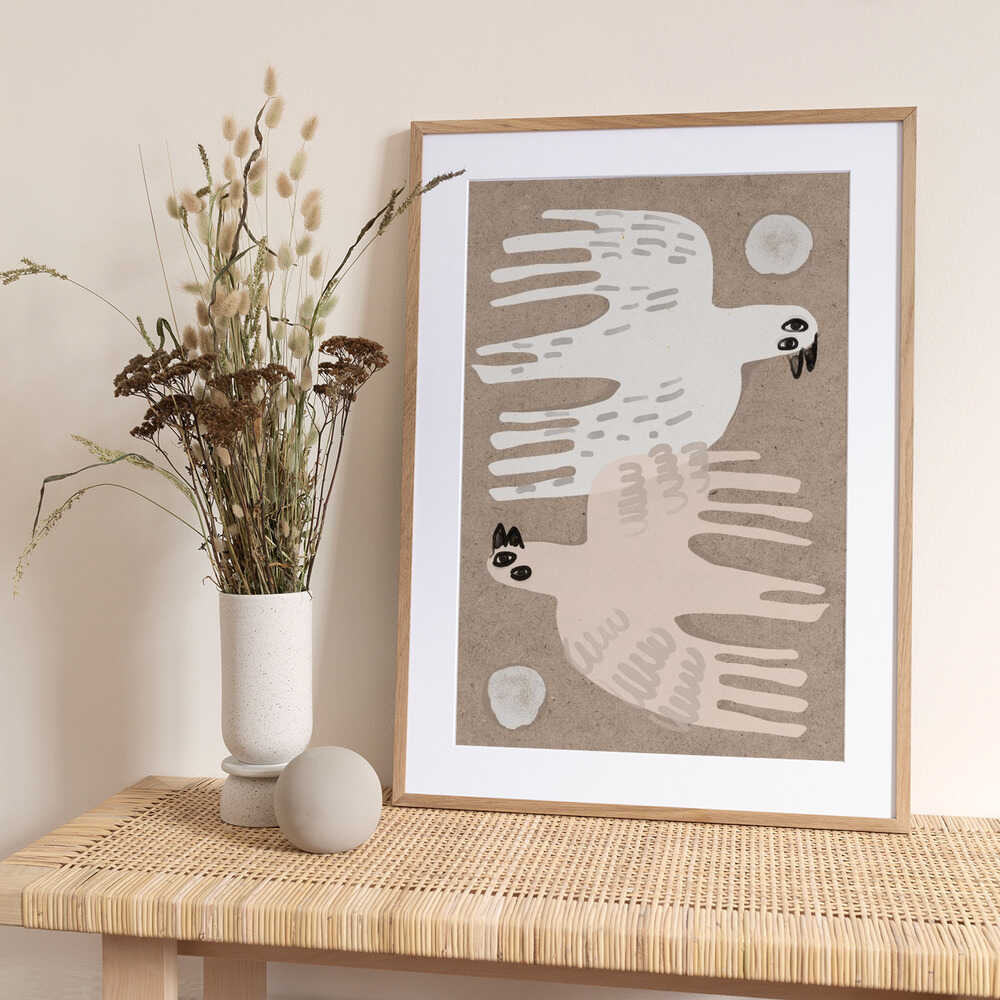 Dual Flight Harmony - Art Print by Treechild