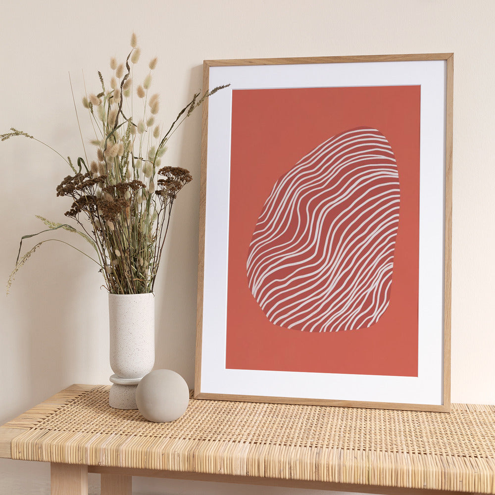 Line art confined in space-red - Art Print by Little Dean