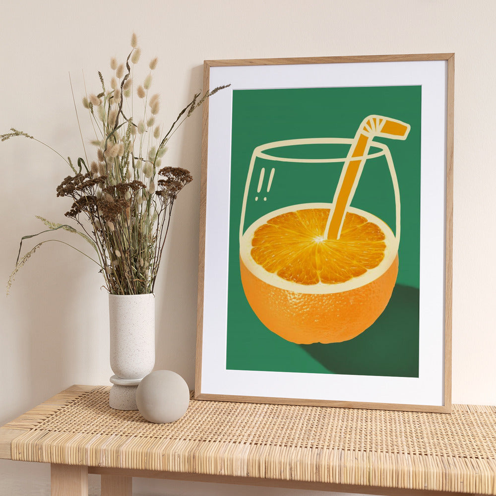 Vibrant Orange Cleverly Illustrated - Art Print by Little Dean