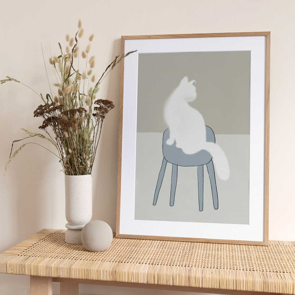 Ghostly Cat's Perch - Art Print by Little Dean
