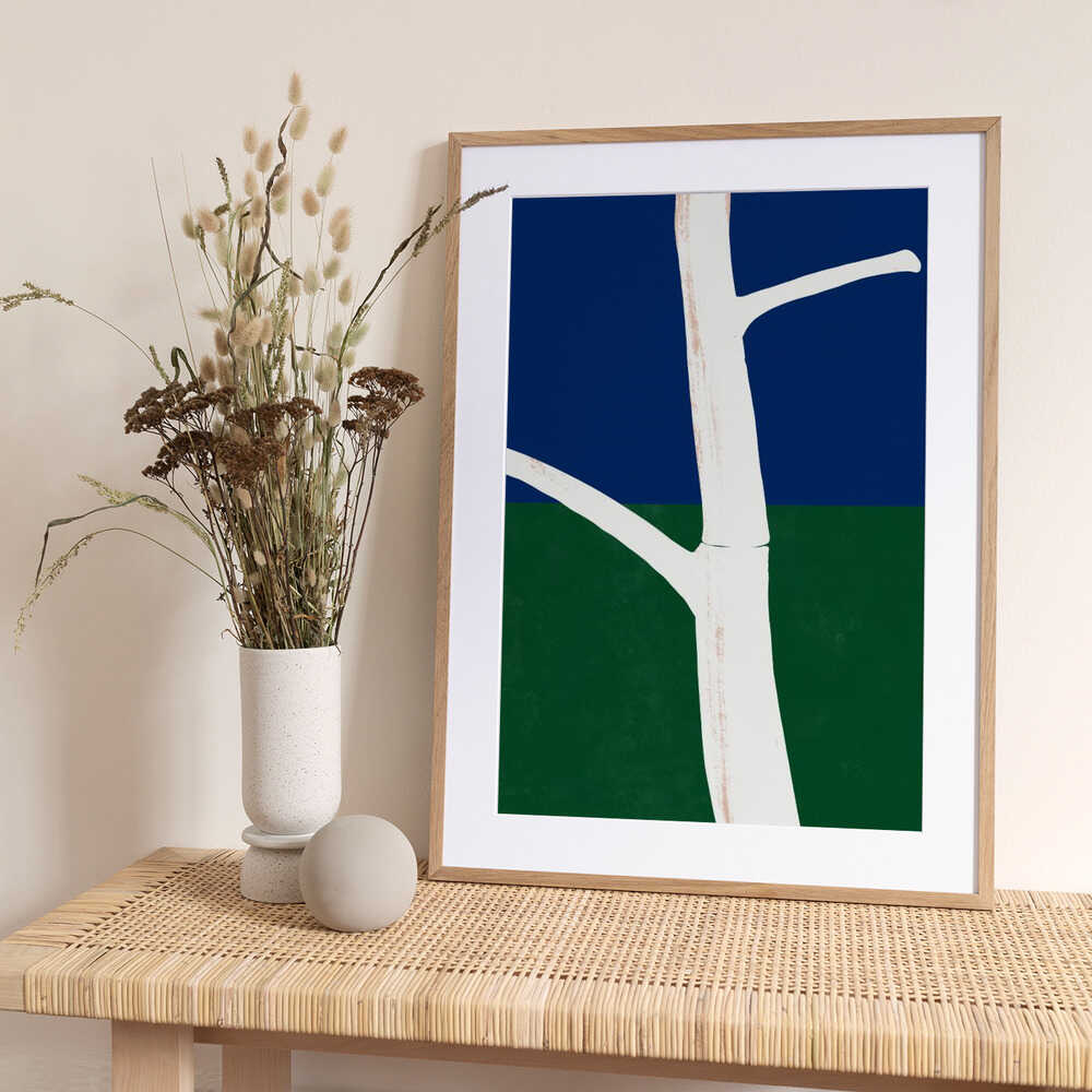 Stark White Tree Trunk With Branches - Art Print by Little Dean