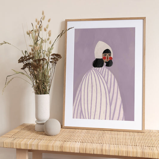 The Woman With the White Hat - Art Print by Bea Müller
