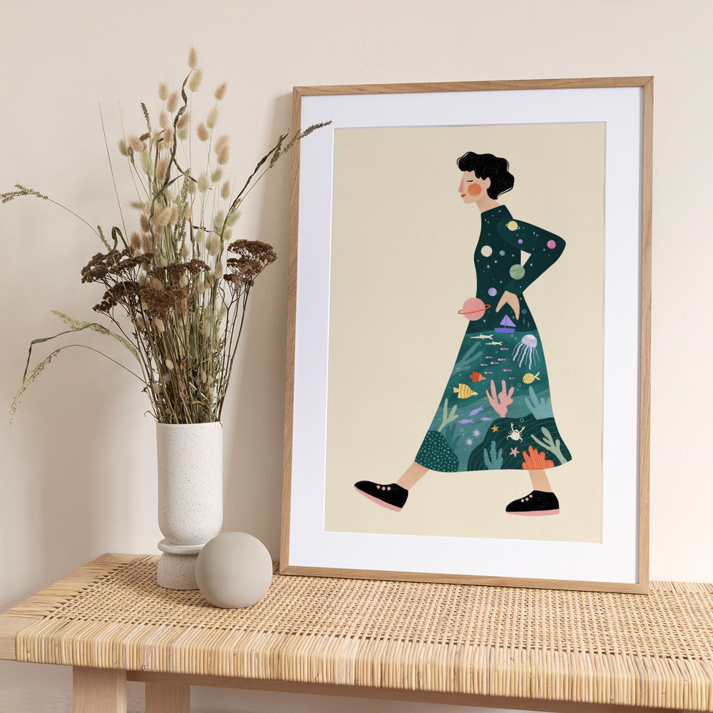 Cosmic Journey Dress - Art Print by Bea Müller