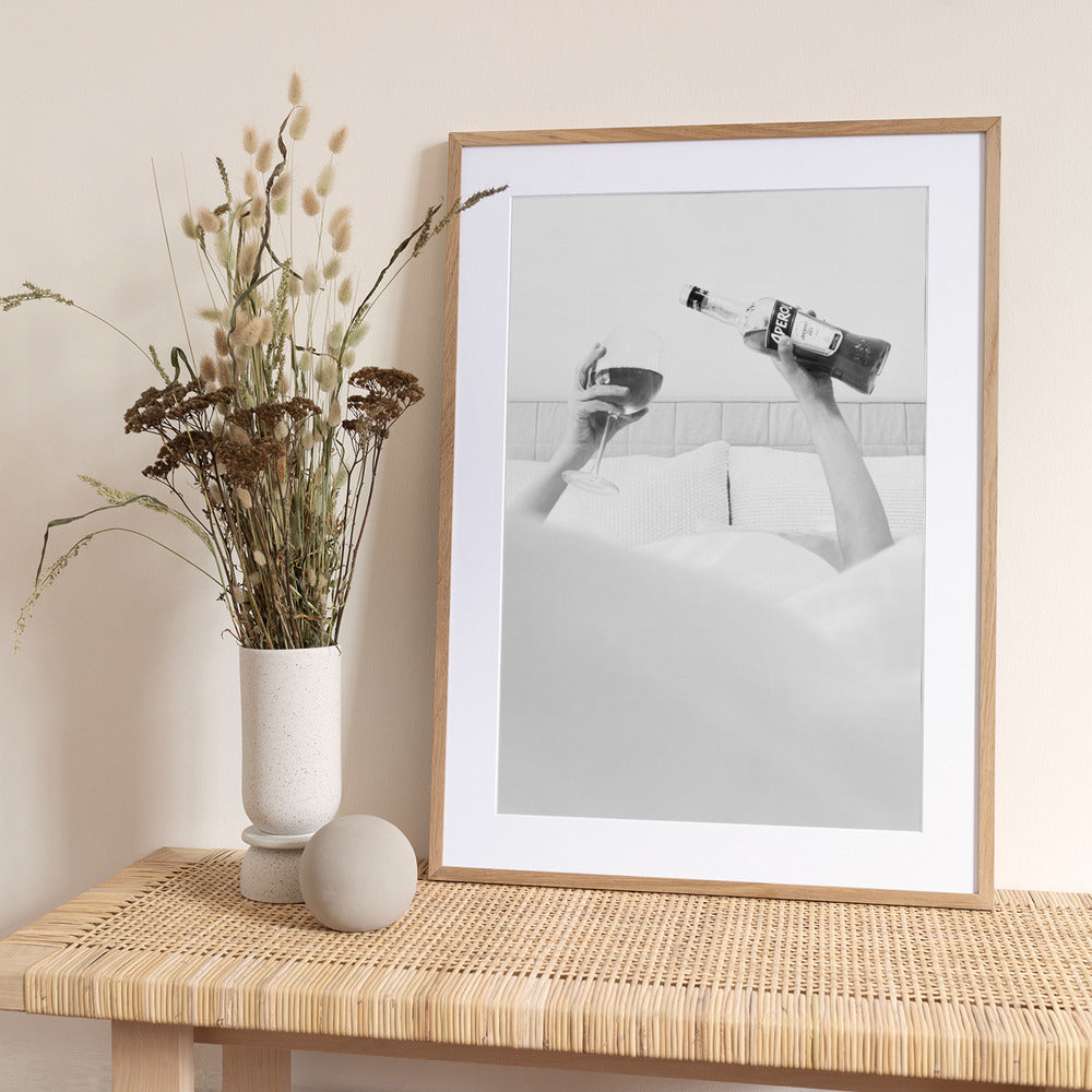 Aperol In Bed B&w - Art Print by Pictufy Studio III