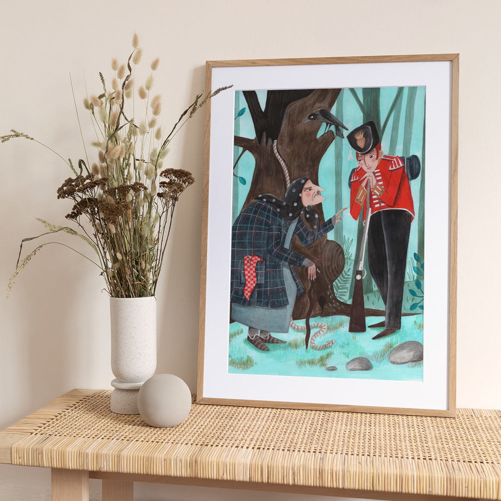 Fairy tale soldier and the witch - Art Print by Caroline Bonne Müller