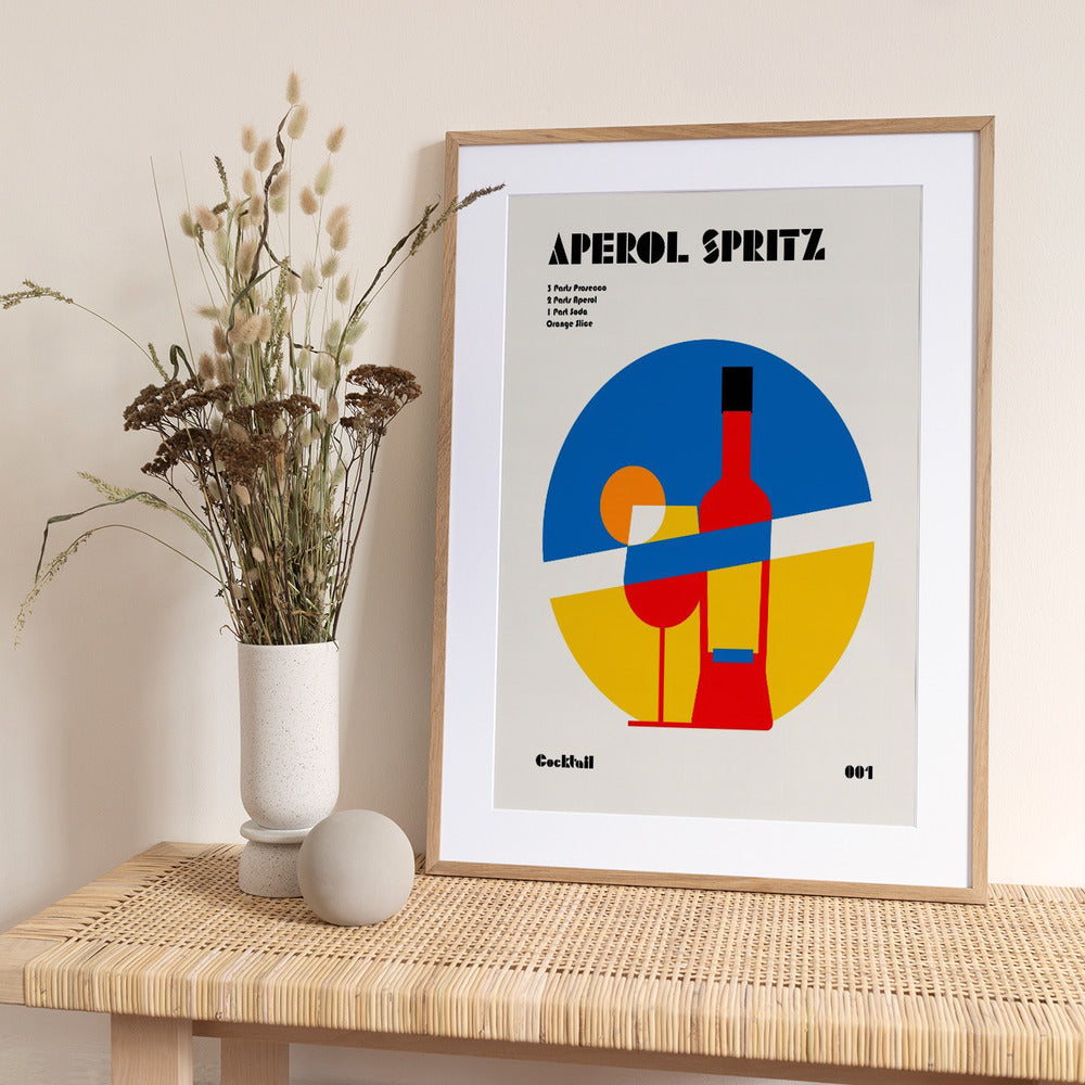 Aperol Spritz Cocktail Bauhaus Art Print - Art Print by Retrodrome