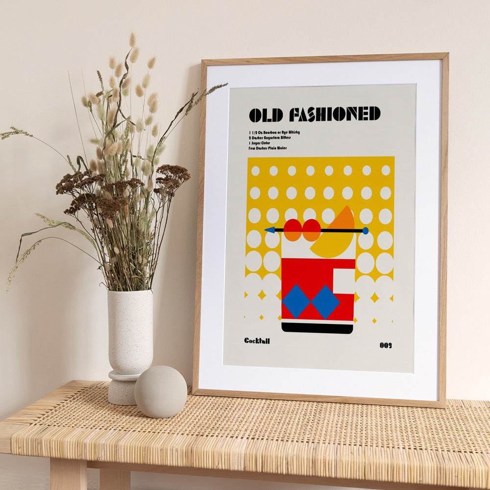 Old Fashioned Bauhaus Cocktail - Art Print by Retrodrome