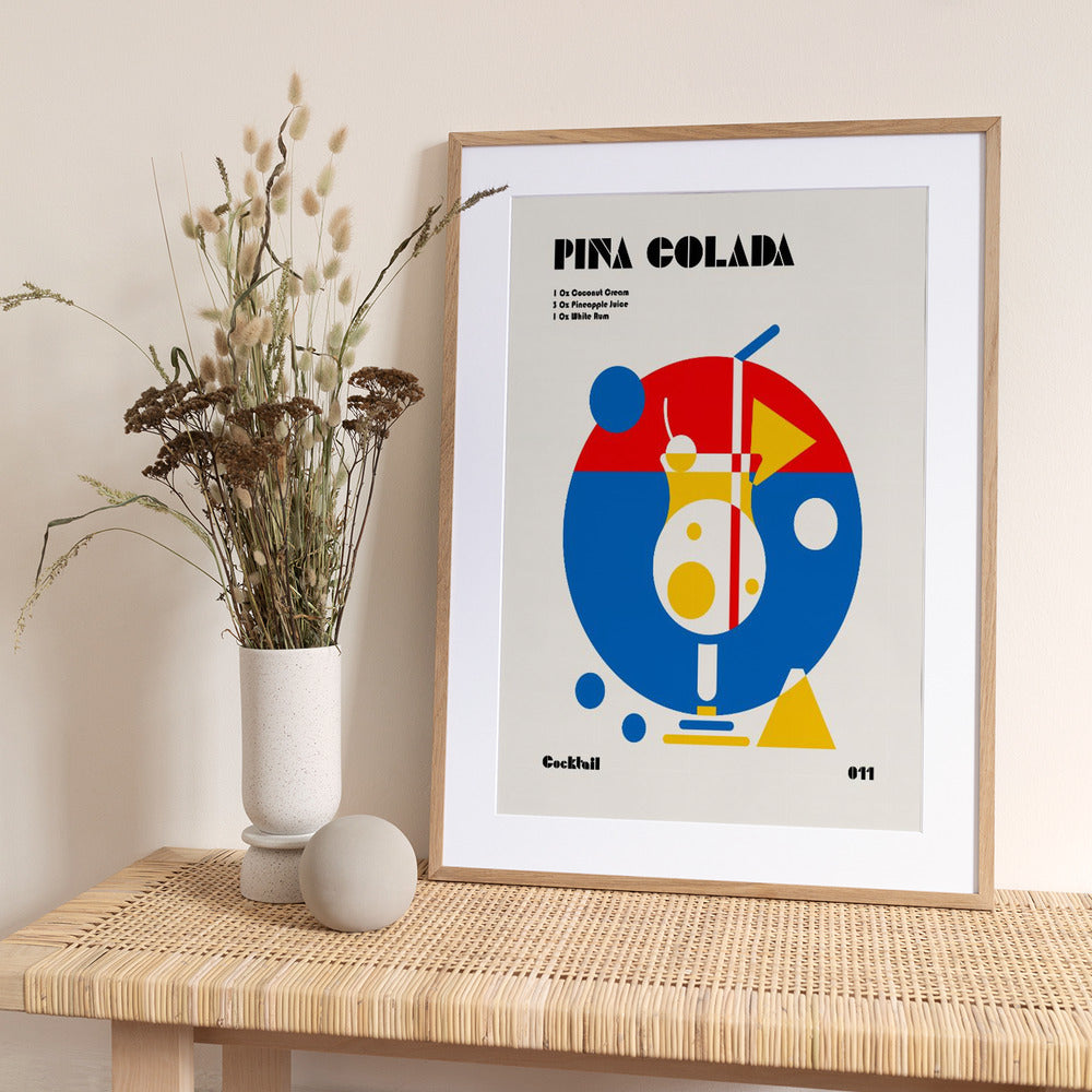 Pina Colada Bauhaus Cocktail - Art Print by Retrodrome