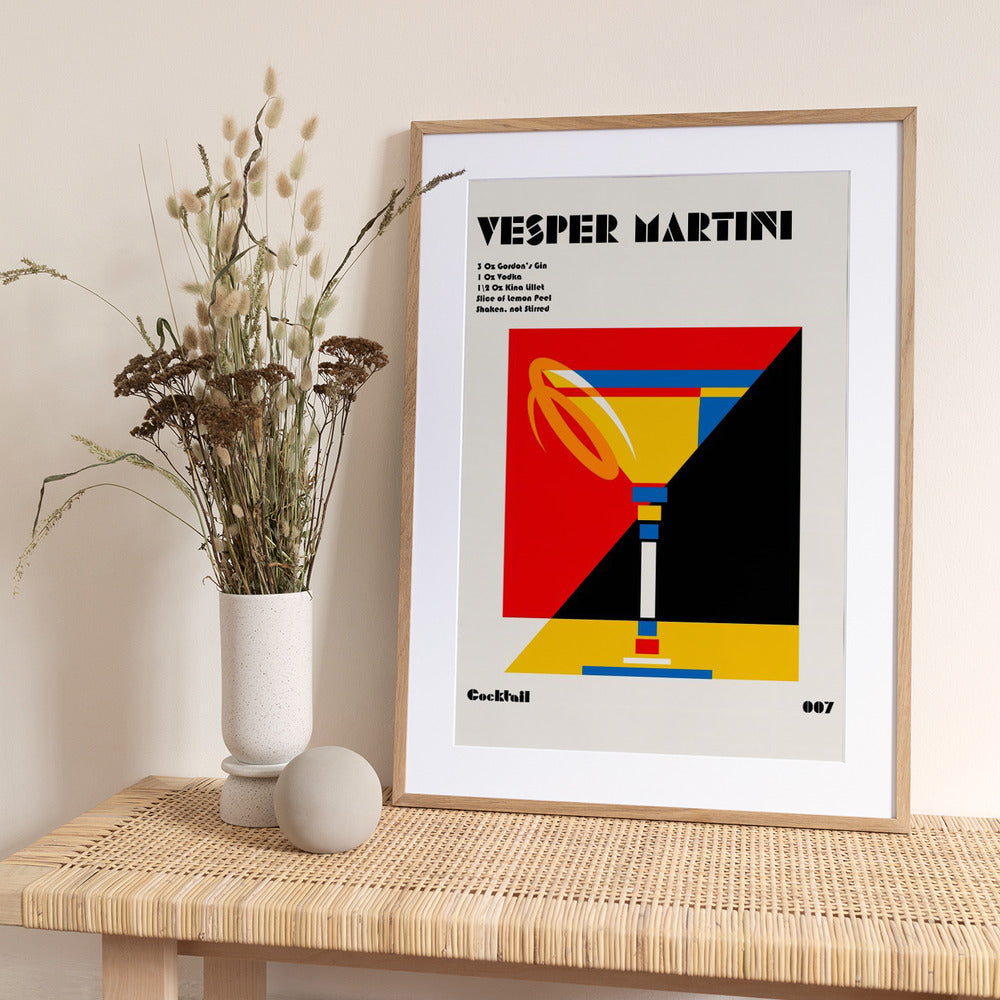Vesper Martini Bauhaus Cocktail - Art Print by Retrodrome