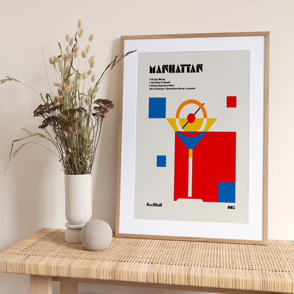 Manhattan Bauhaus Cocktail - Art Print by Retrodrome