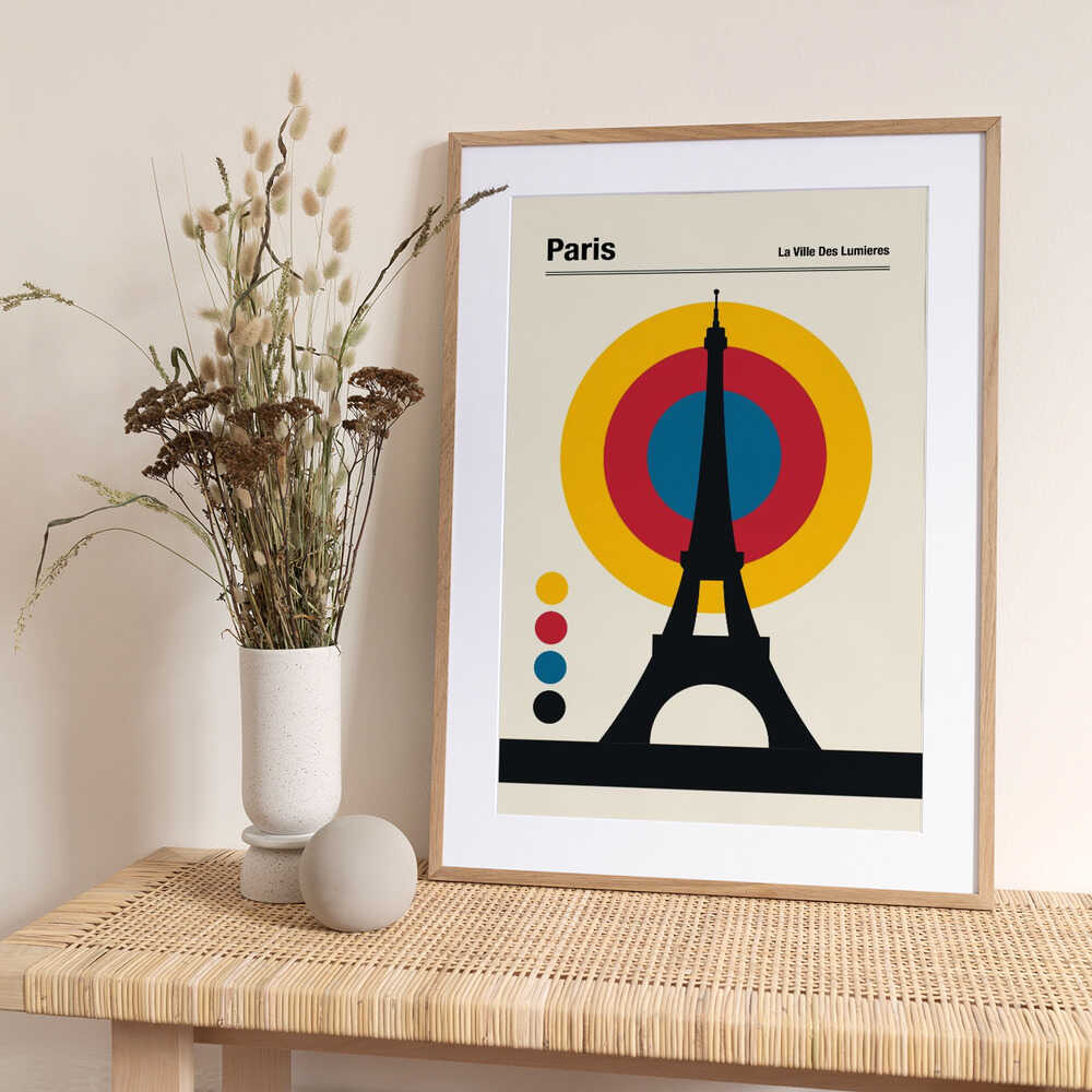 Paris Eiffel Tower Retro travel Print - Art Print by Retrodrome Travel Poster