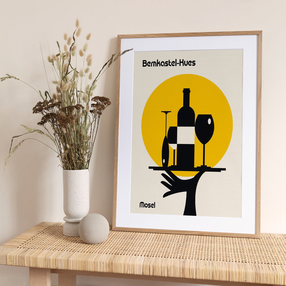 Mosel Wine Minimalist Print - Art Print by Retrodrome
