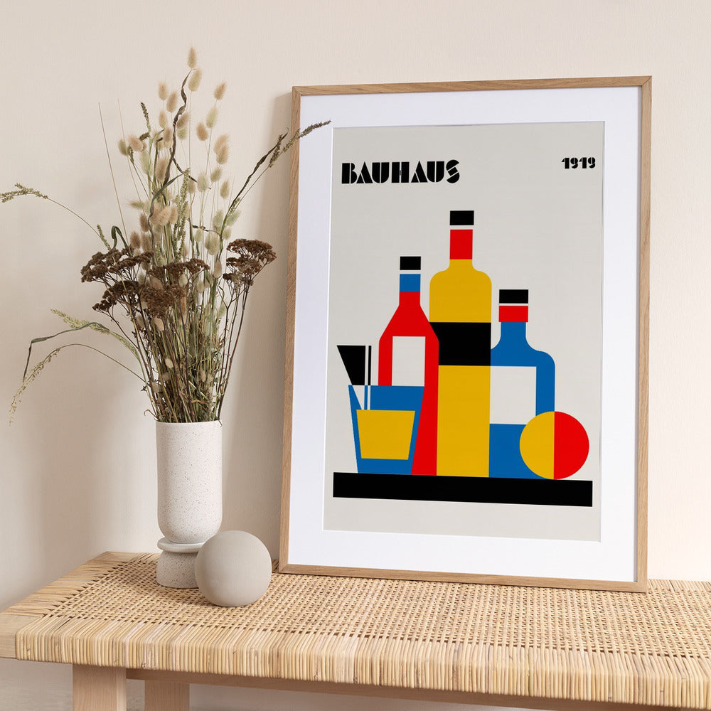 Bauhaus Wine Print - Art Print by Retrodrome
