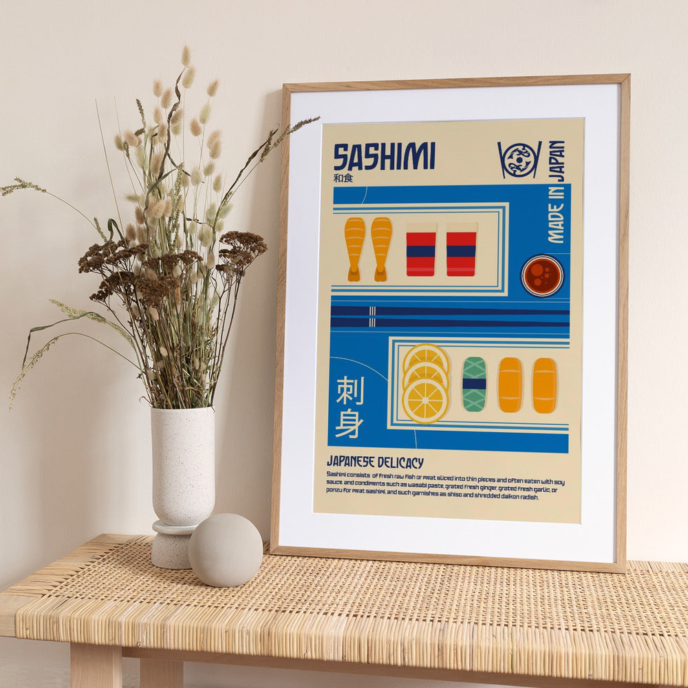 Sashimi Japanese Food Print - Art Print by Retrodrome