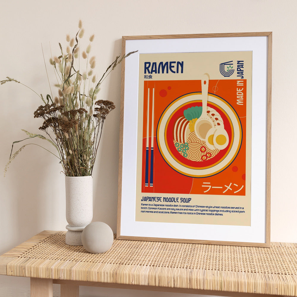 Ramen Japanese Food Print - Art Print by Retrodrome
