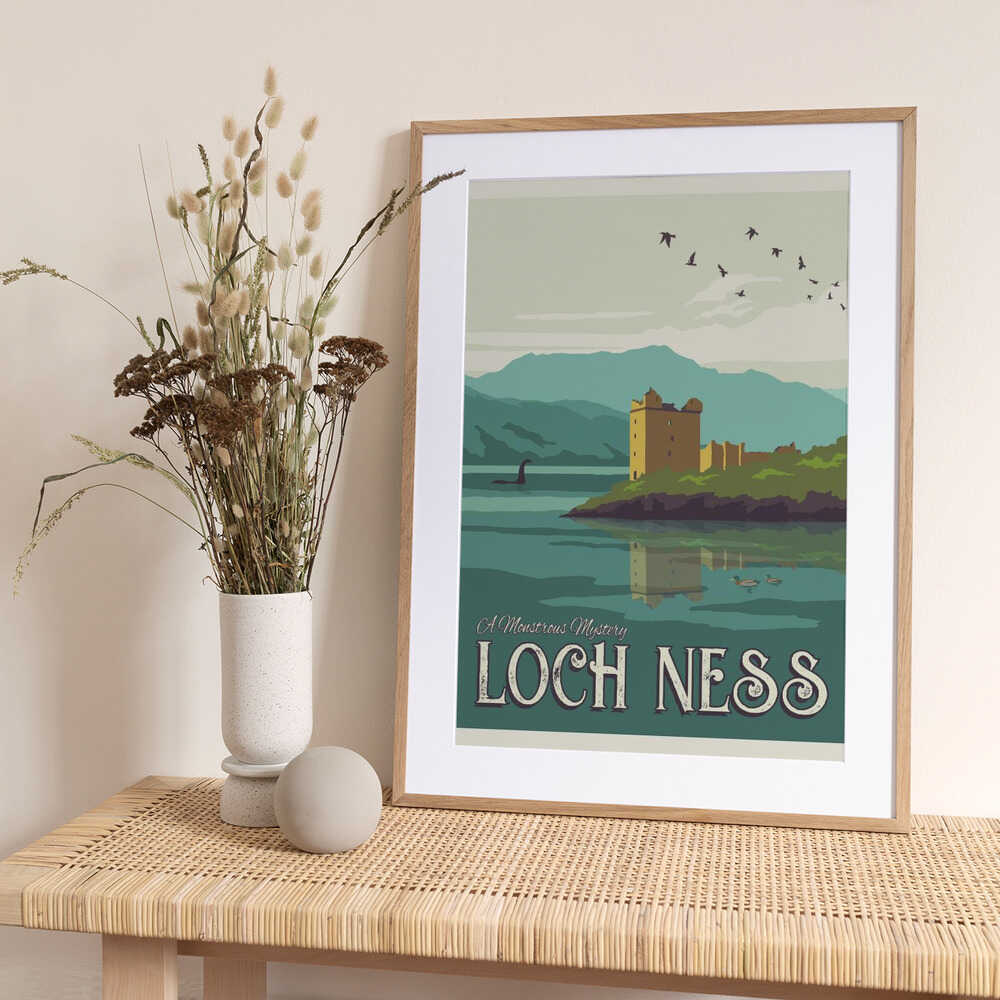 Loch Ness Travel Print - Art Print by Retrodrome Travel Poster