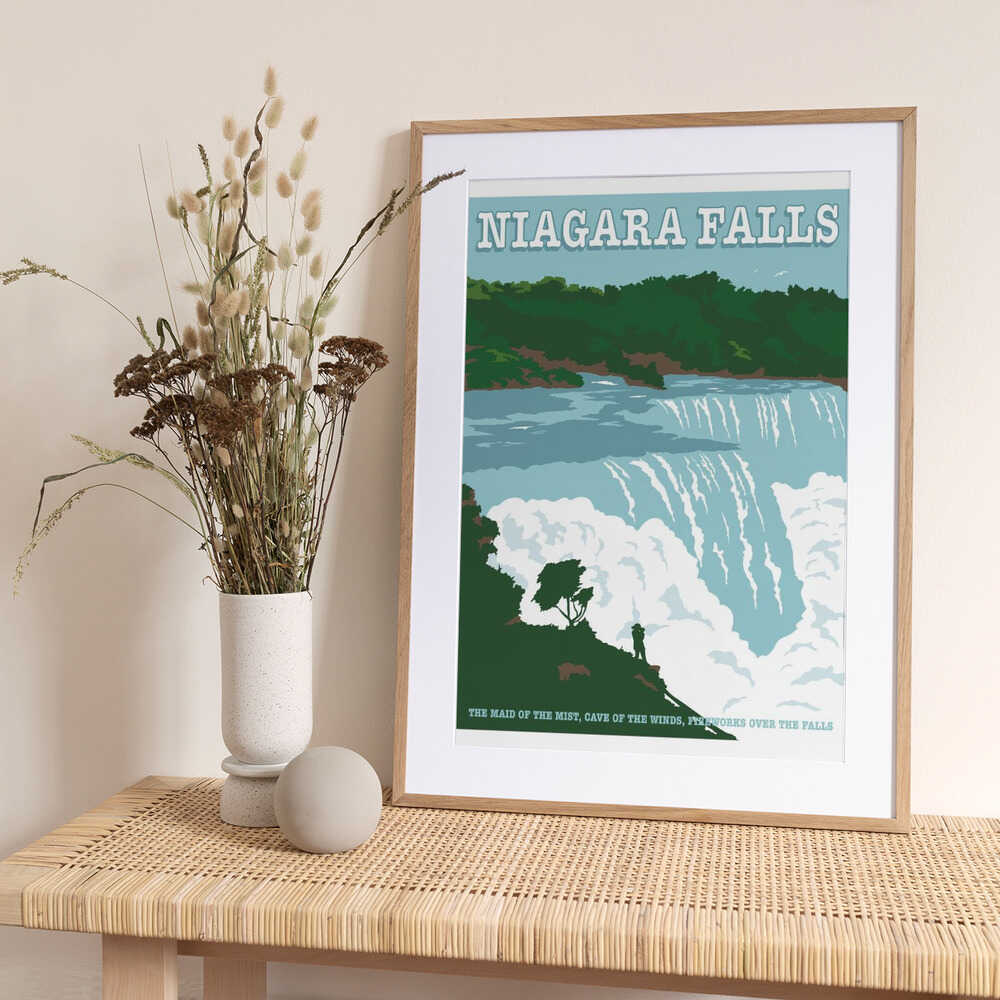Niagara FallsTravel Print - Art Print by Retrodrome Travel Poster