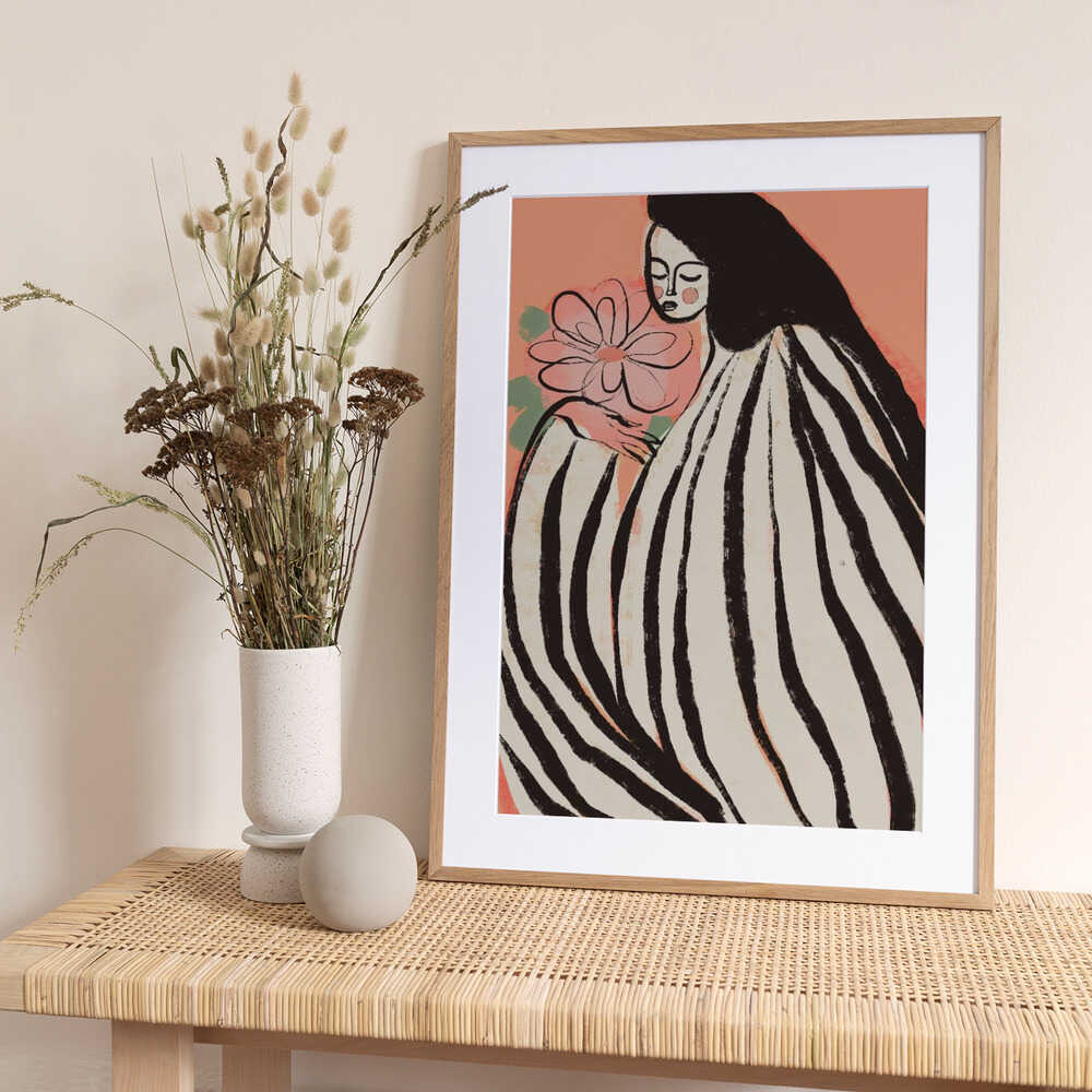 A Silent Moment (Peach) - Art Print by Treechild
