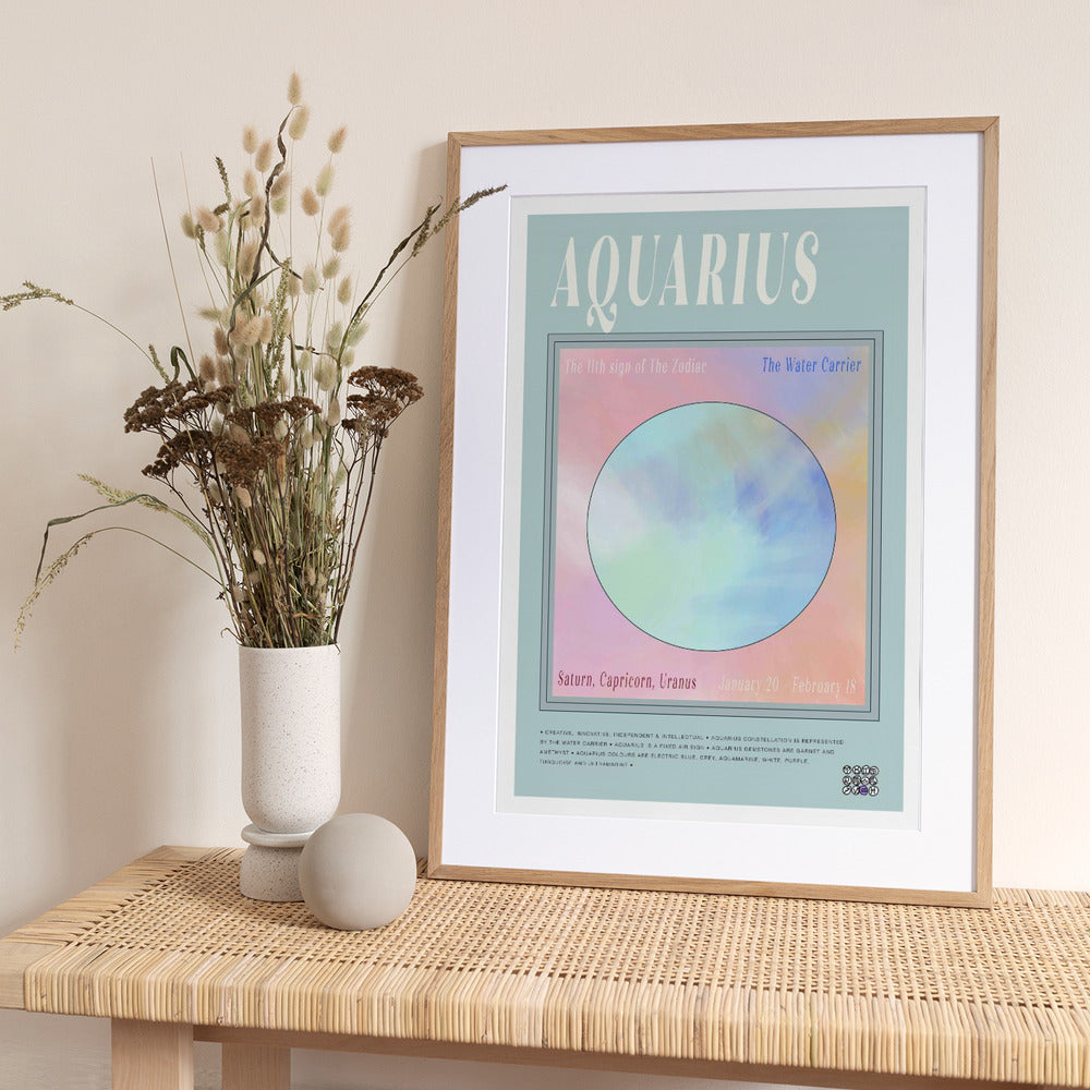 Zodiac Aquarius - Art Print by casa cartissi