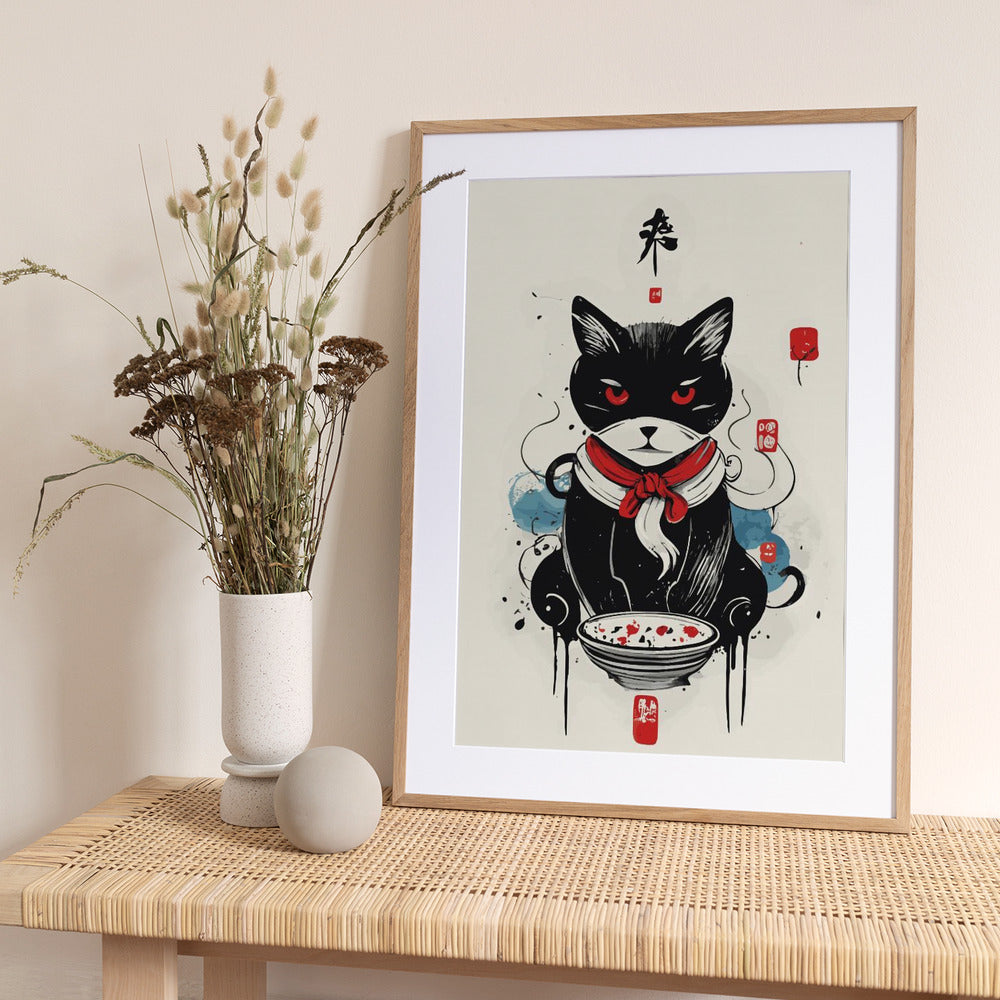 Cat and the bowl - Art Print by Andreas Magnusson