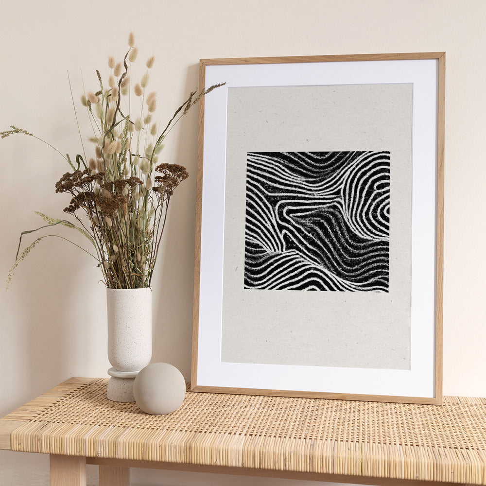 Black and White Waves - Art Print by THE MIUUS STUDIO