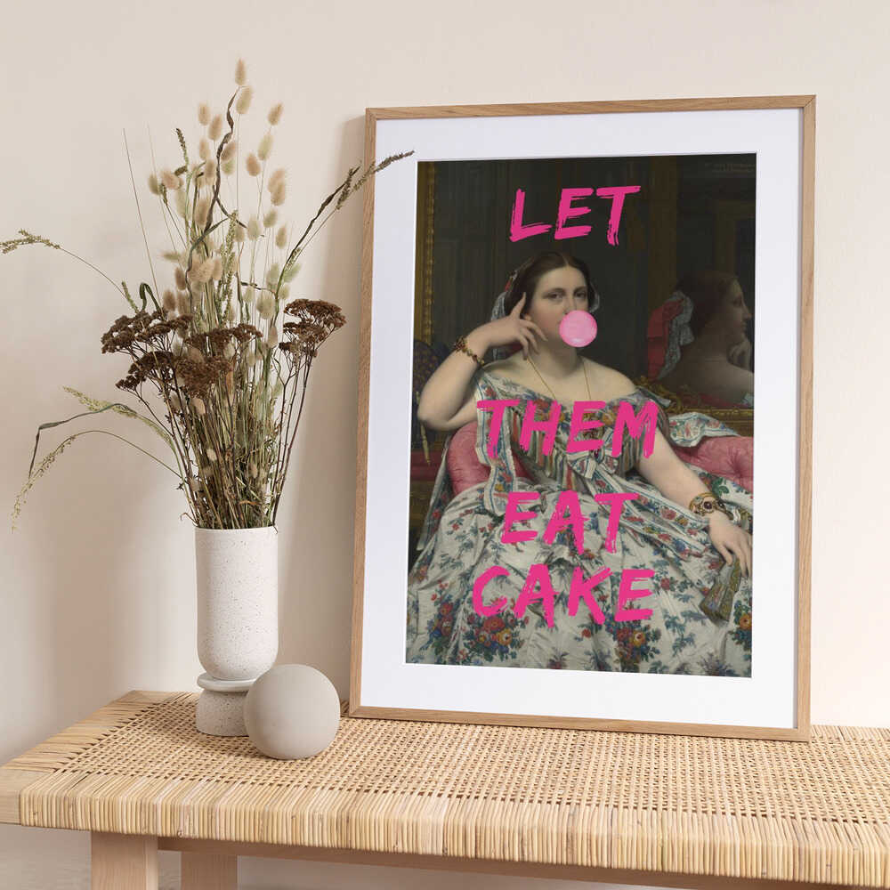 Let Them Eat Cake, Bubble Gum Vintage Portrait - Art Print by The Art Concept