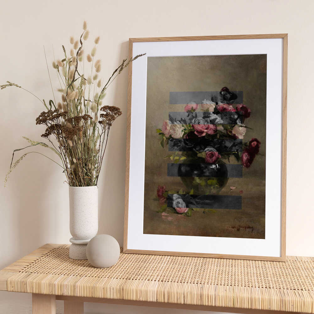 Bouquet of Vintage Oil Painting Flowers, Collage - Art Print by The Art Concept