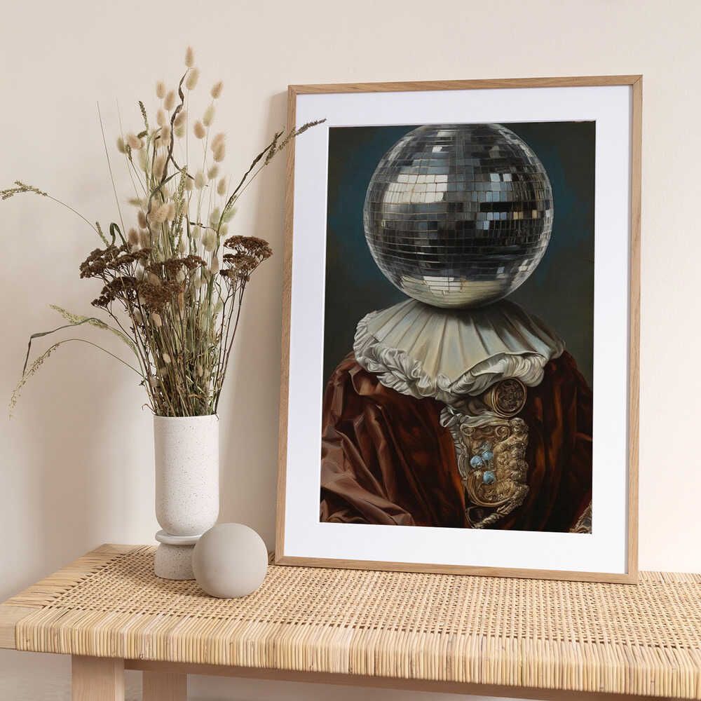 Antique Disco Ball, A Man with Disco head - Art Print by The Art Concept