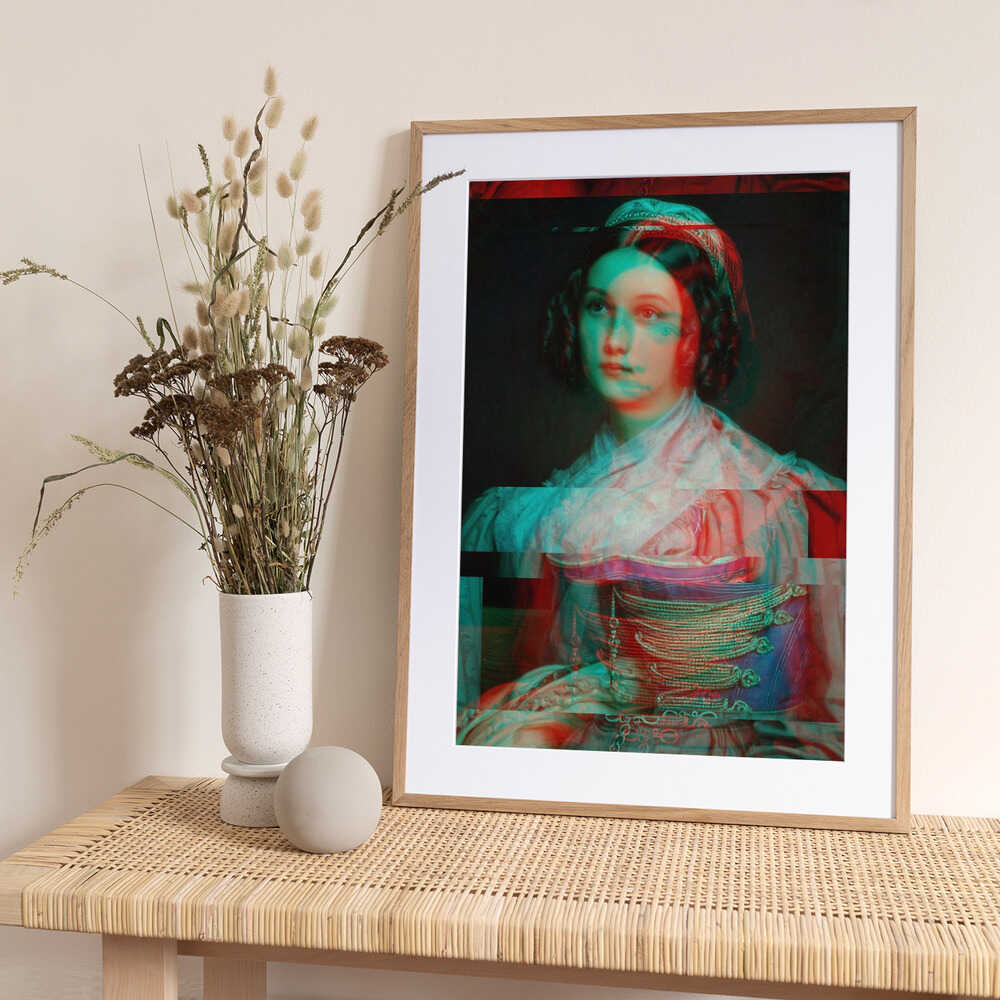 Glitched Portrait of Woman - Art Print by The Art Concept