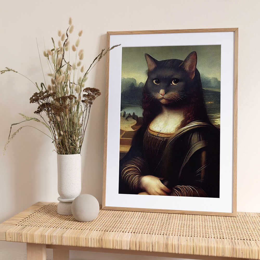 Meowlisa - Art Print by Dikhotomy