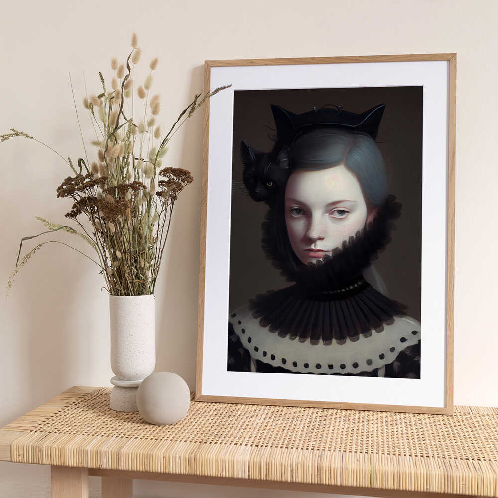 Miss Black Kitty - Art Print by Dikhotomy