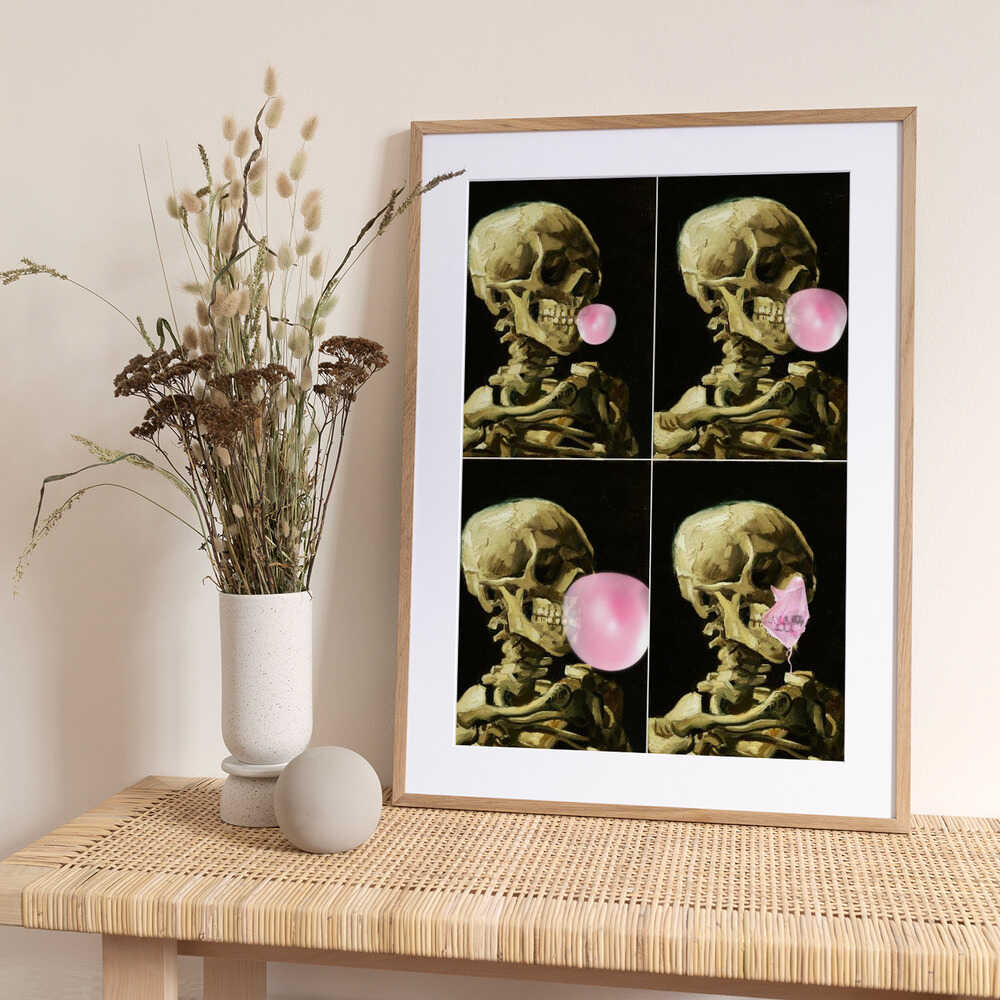 Skull Gum Explosion - Art Print by Dikhotomy
