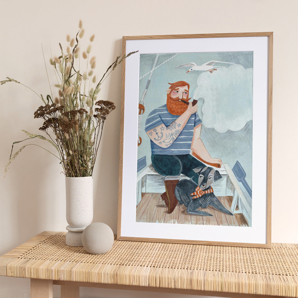Skipper and Dog - Art Print by Caroline Bonne Müller