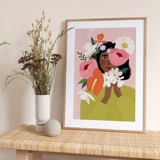 Flower Lady - Art Print by Bea Müller