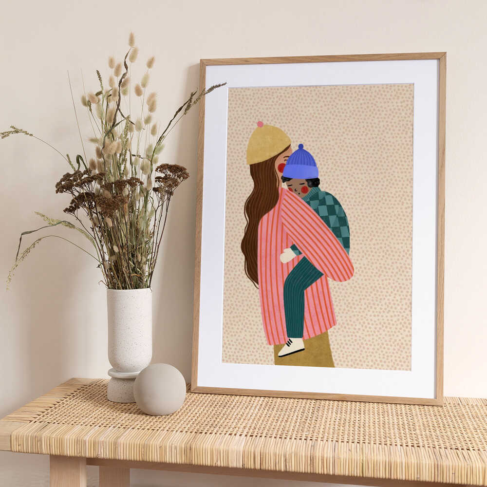 Loving Winter Embrace - Art Print by Bea Müller