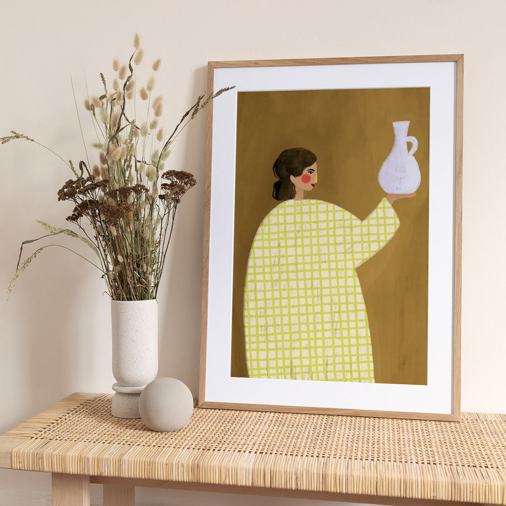 The Woman With Vase - Art Print by Bea Müller