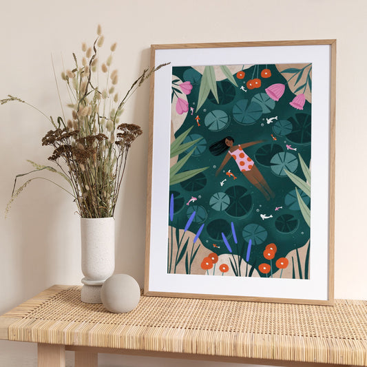 Wild Swimming - Art Print by Bea Müller