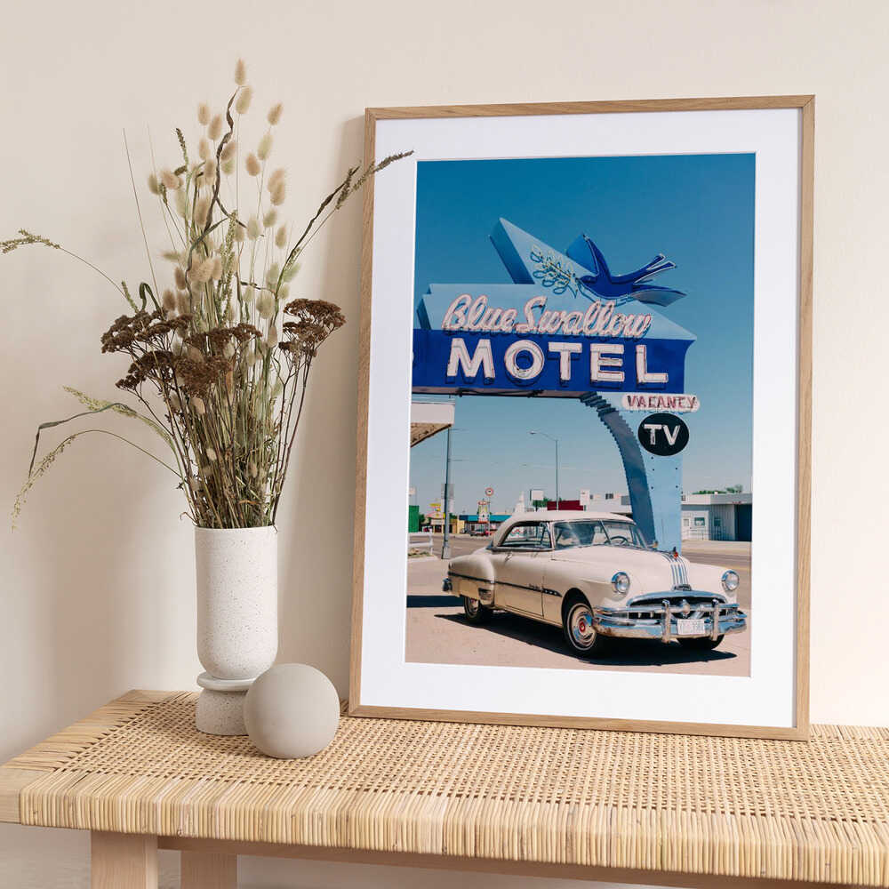 Blue Swallow Motel - Art Print by Bethany Young