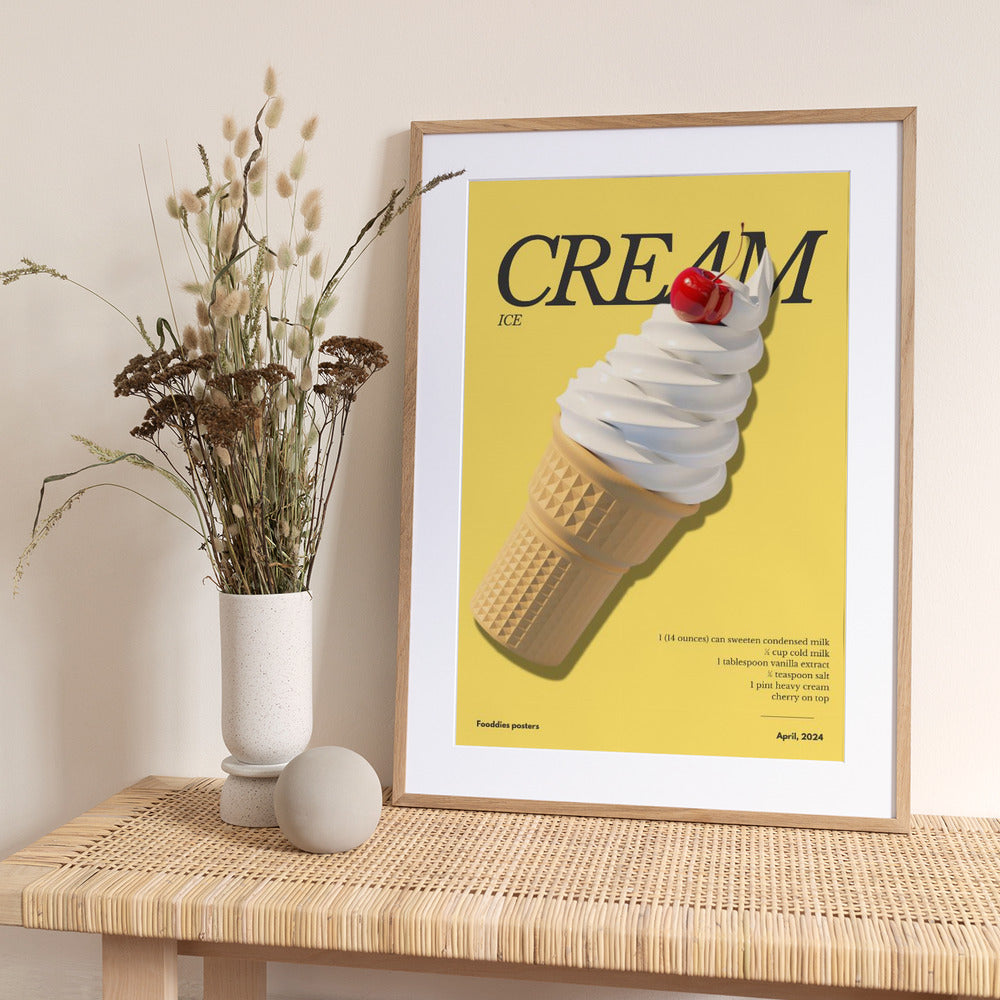 Cherry on Top Ice Cream - Art Print by Julia Ramiro