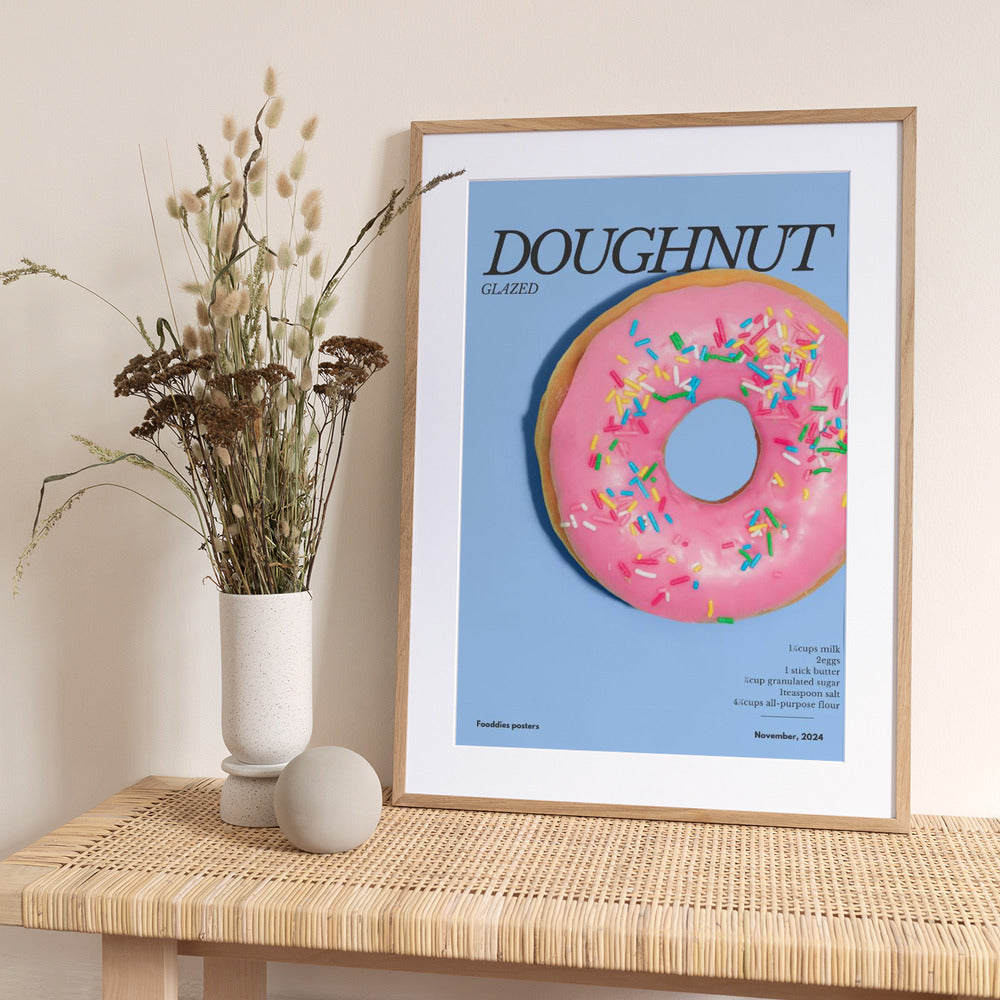 Pink Glaze Doughnut - Art Print by Julia Ramiro