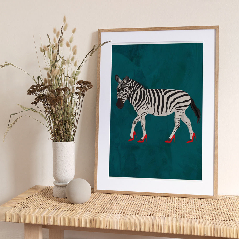 Zebra in heels 2 - Art Print by Sarah Manovski