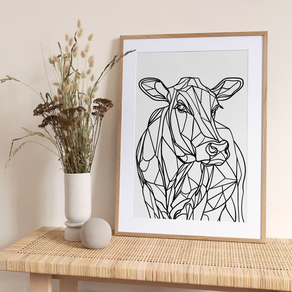 Line Cow - Art Print by Justyna Jaszke