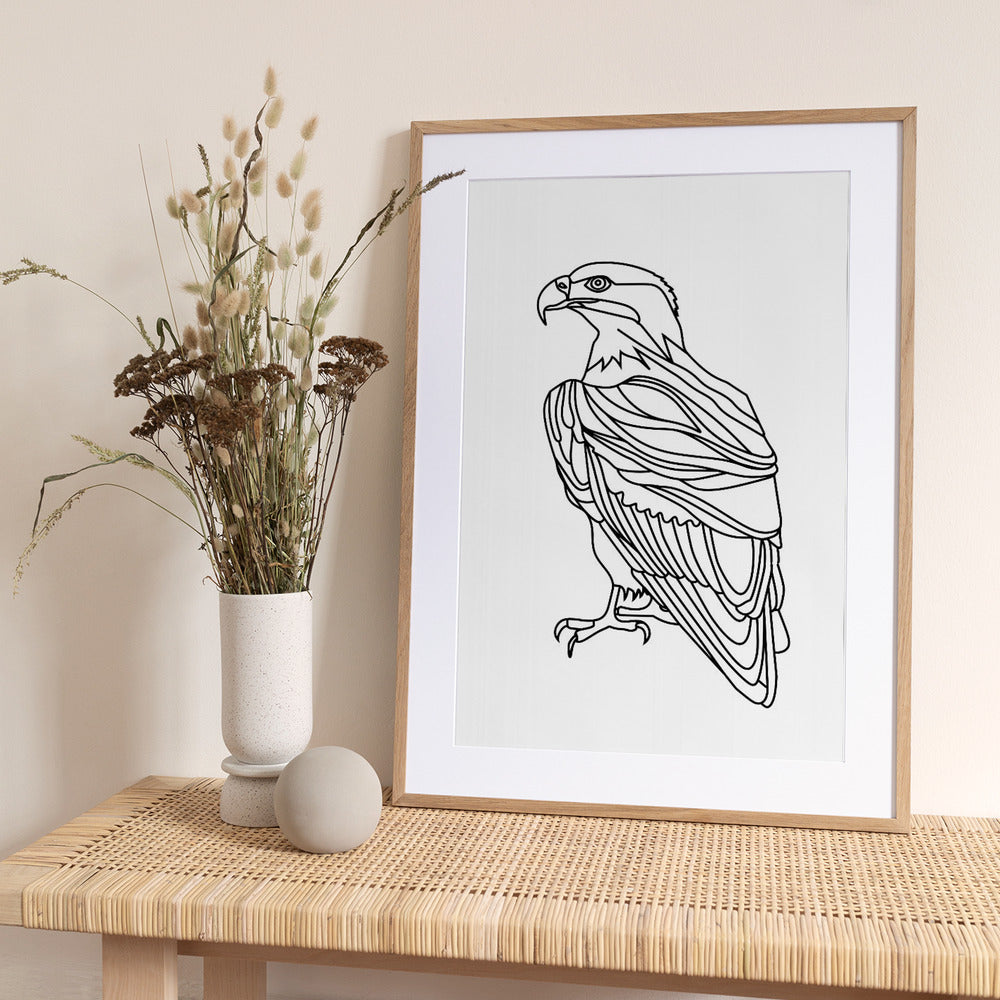 Line Eagle - Art Print by Justyna Jaszke