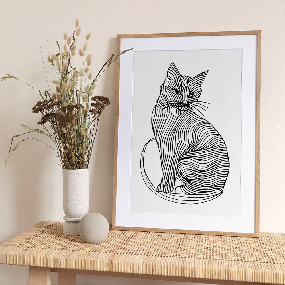 Lines art Cat - Art Print by Justyna Jaszke