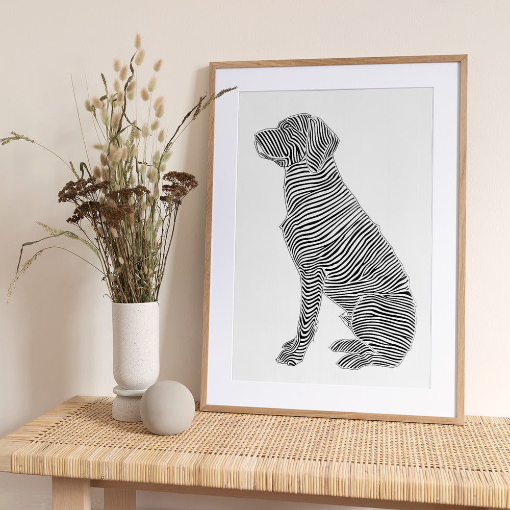 Lines art Dog - Art Print by Justyna Jaszke
