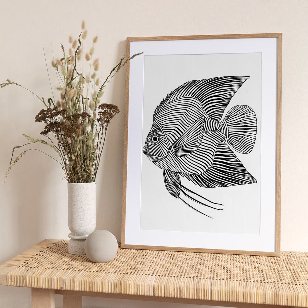 Lines art Fish - Art Print by Justyna Jaszke