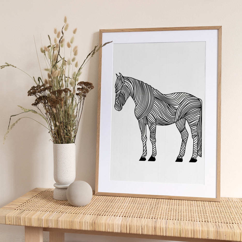 Lines art Horse - Art Print by Justyna Jaszke