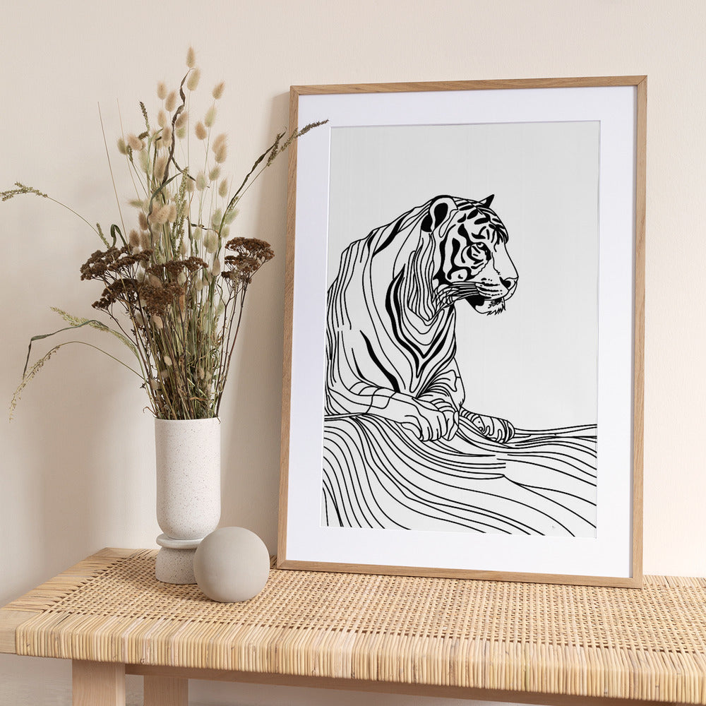Lines art Tiger - Art Print by Justyna Jaszke