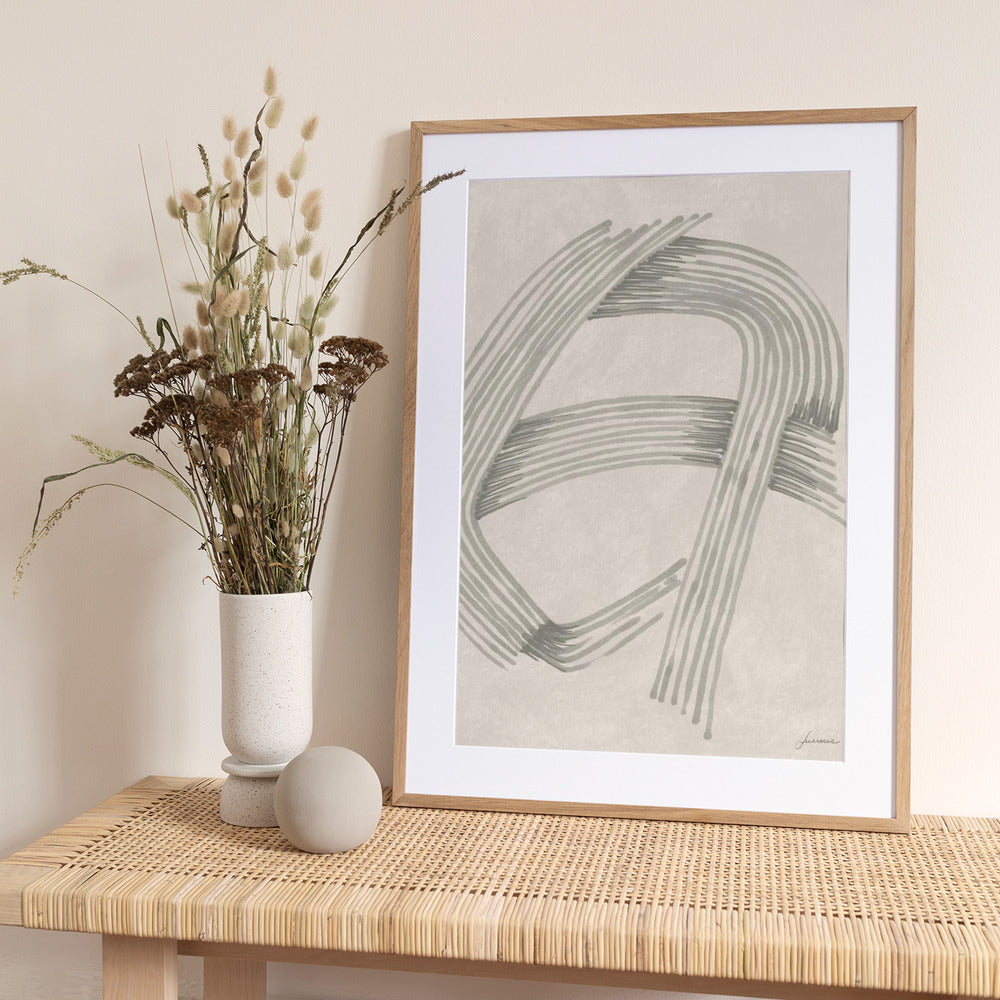 Abstract Grey Intersections 02 - Art Print by Lucrecia Caporale