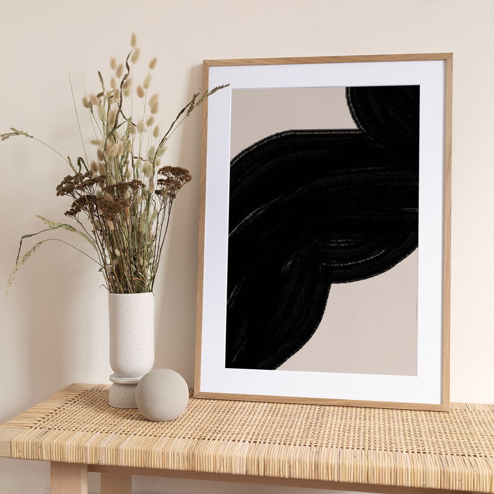 Black Wave Flow - Art Print by THE MIUUS STUDIO